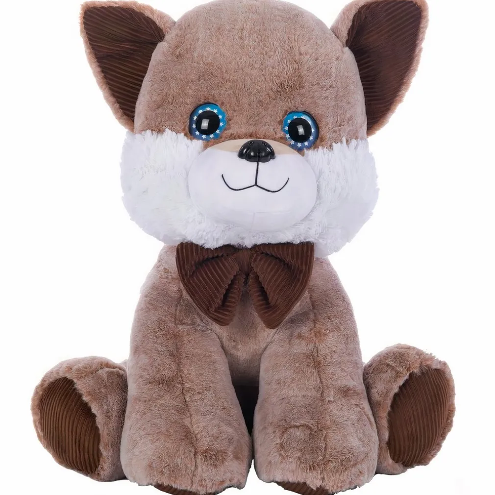 Peluche renard mignonne aux yeux bleus
