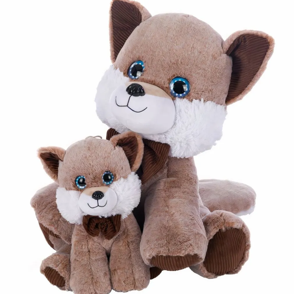 Peluche renard mignonne aux yeux bleus
