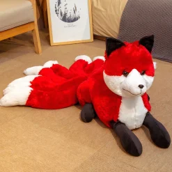 Peluche renard rouge à poil doux