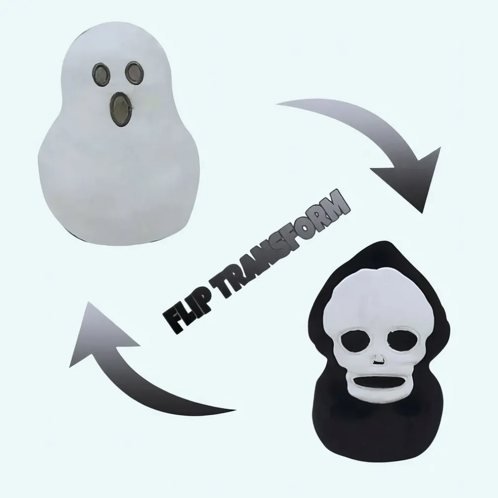 Peluche réversible fantôme tête de mort