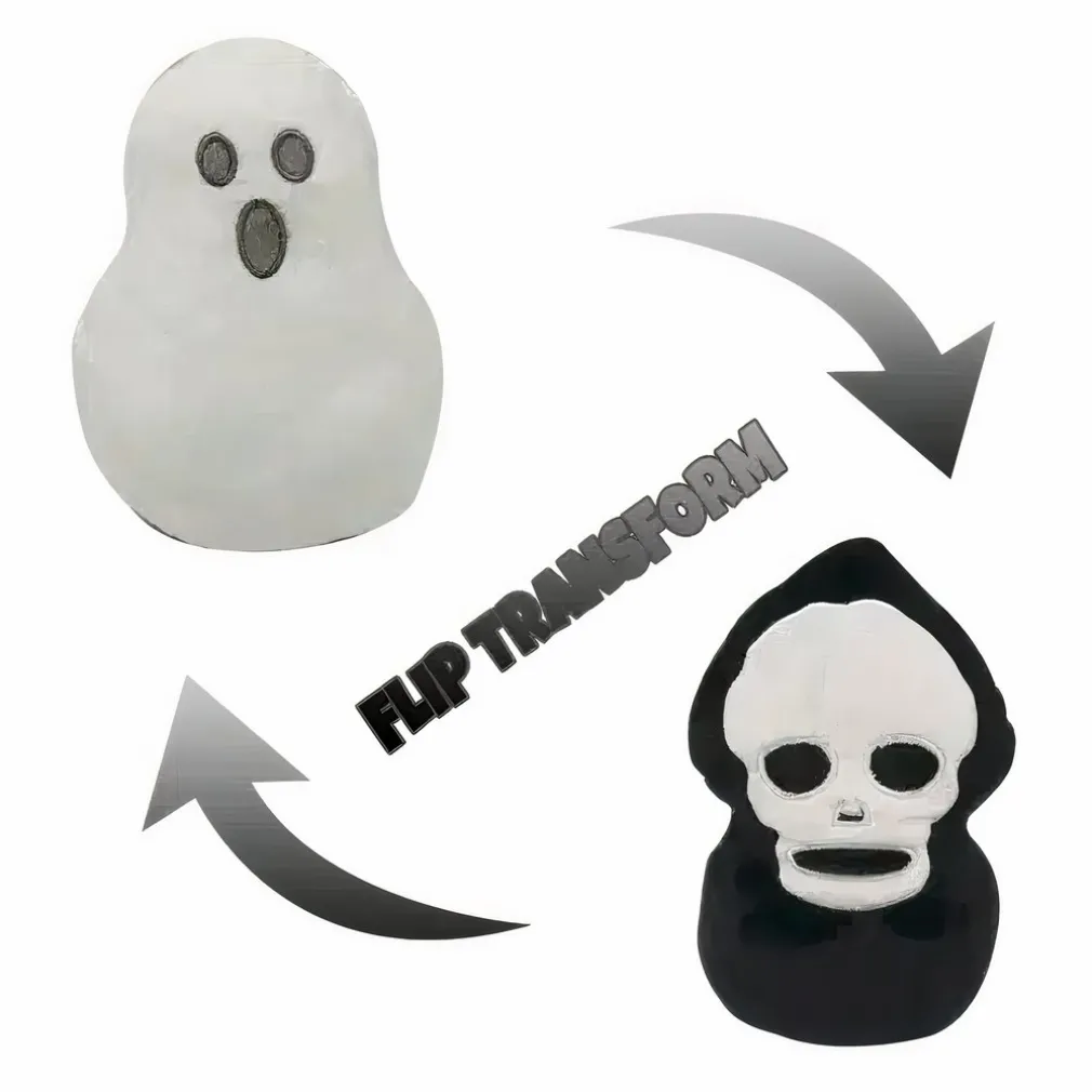 Peluche réversible fantôme tête de mort