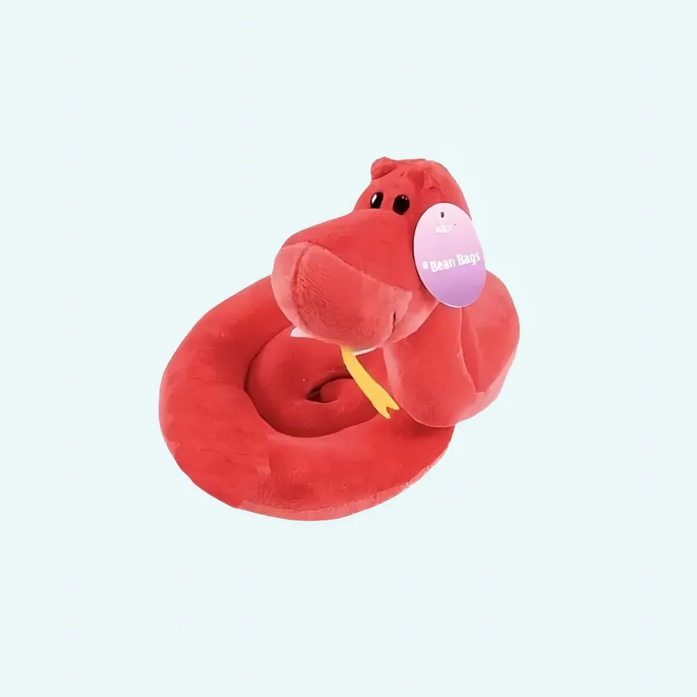Peluche serpent à sonnette rouge