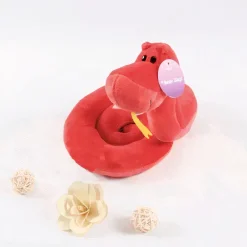 Peluche serpent à sonnette rouge