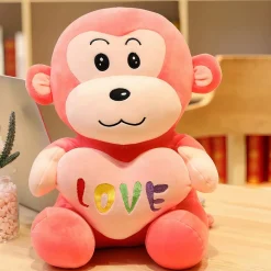 Peluche singe avec cœur
