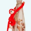 Peluche singe kawaii longue queue rouge