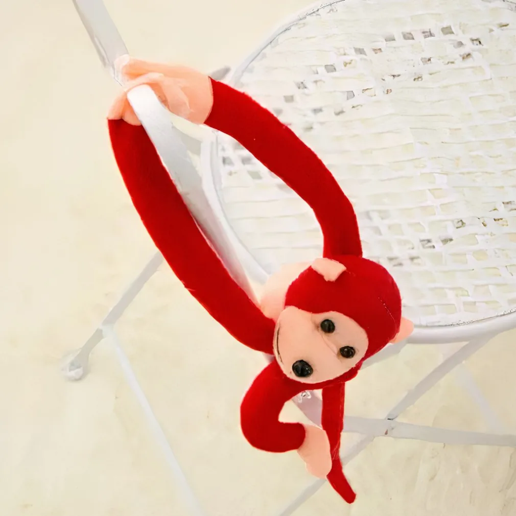Peluche singe kawaii longue queue rouge
