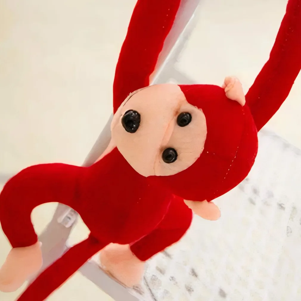 Peluche singe kawaii longue queue rouge