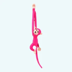 Peluche singe kawaii longue queue fushia