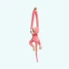 Peluche singe kawaii longue queue rose