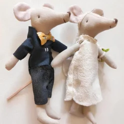 Peluche souris couple de mariés
