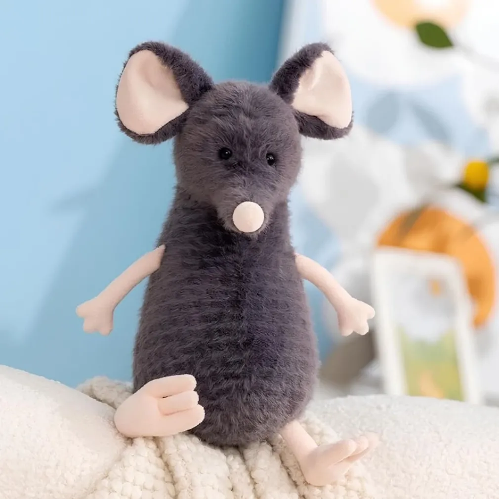 Peluche souris grise toute douce