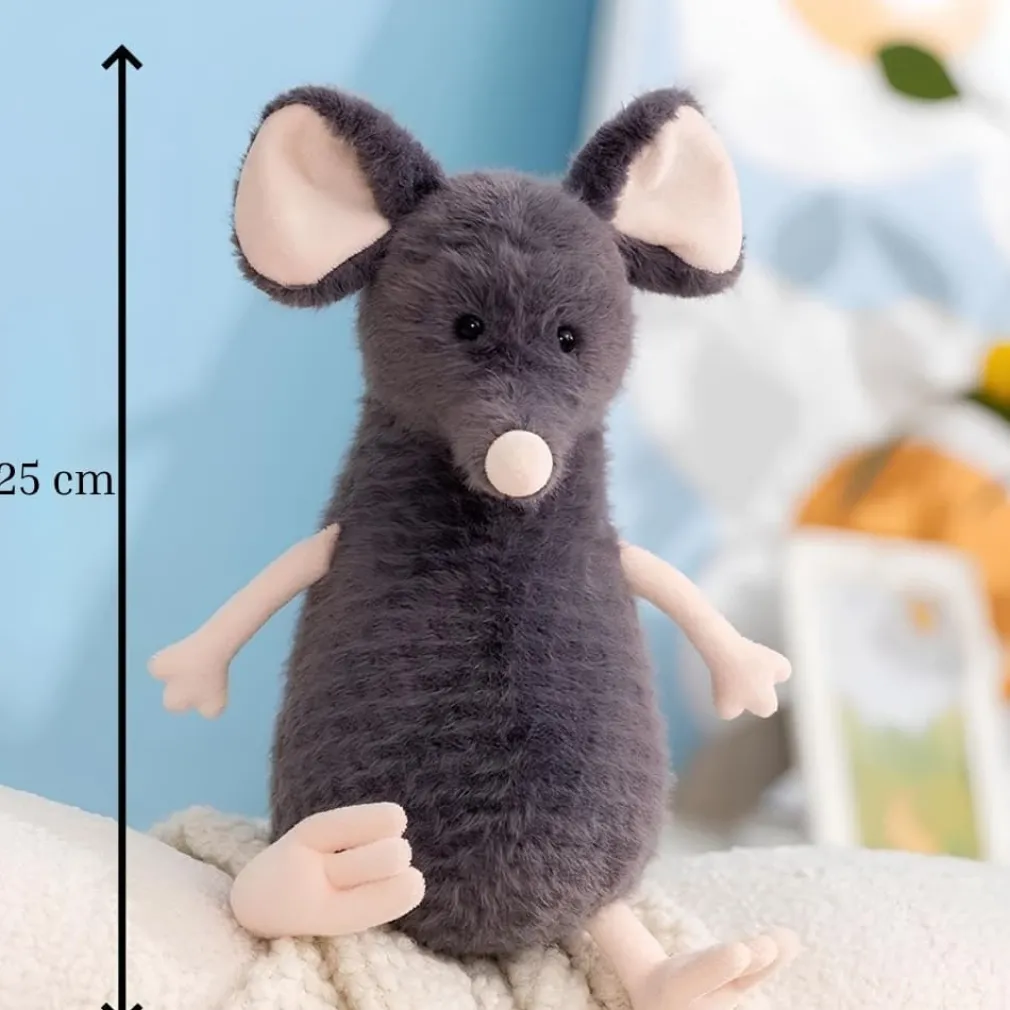Peluche souris grise toute douce