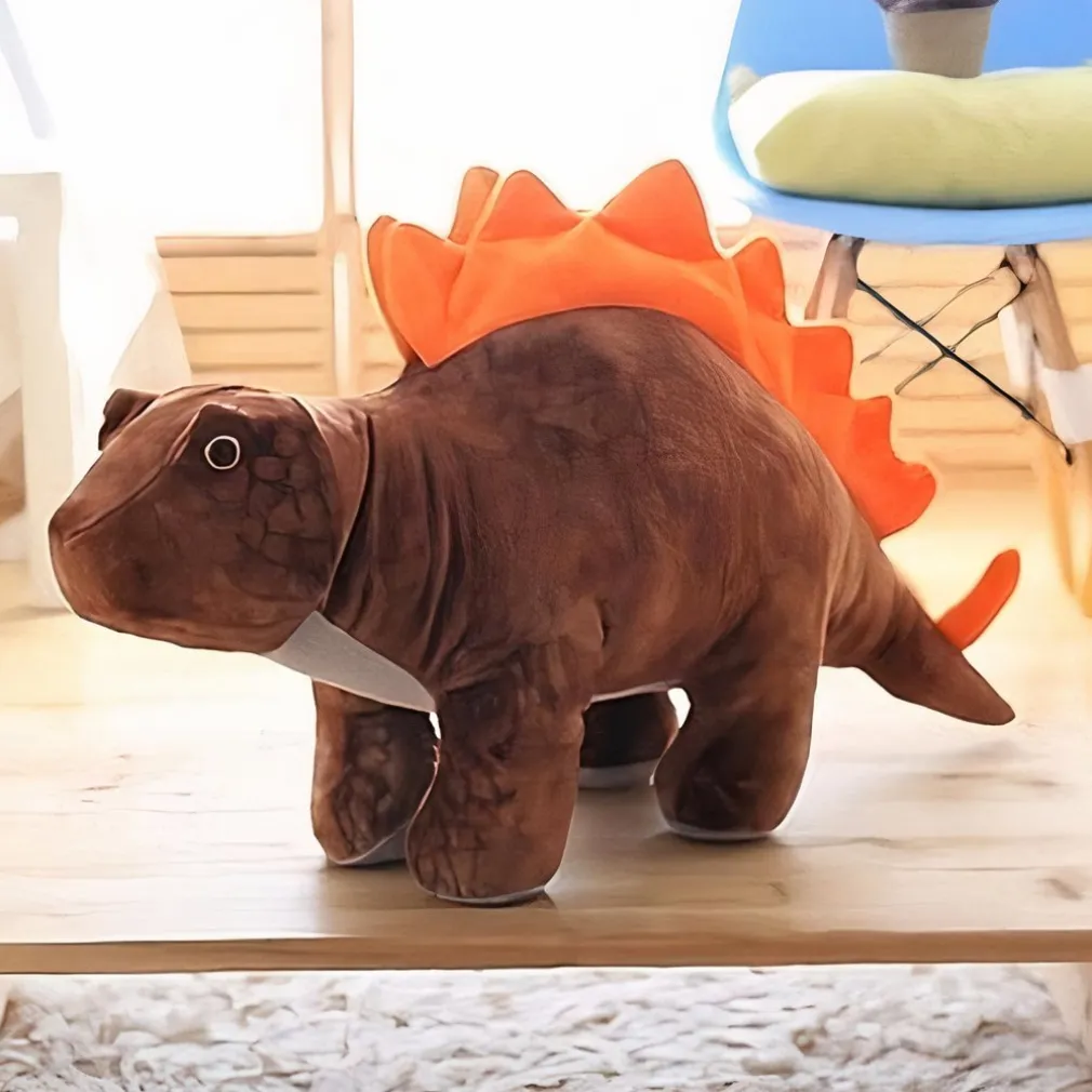 Peluche stégosaure marron
