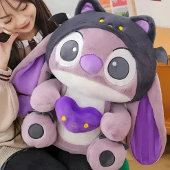 Peluche Stitch chauve-souris violette