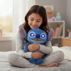 Peluche Stitch interactive parlante aux yeux LED