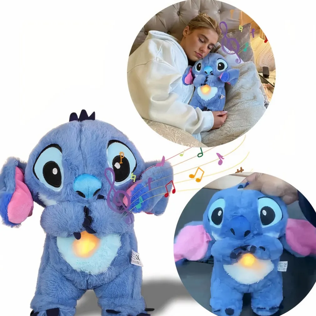 Peluche Stitch qui respire avec berceuse apaisante