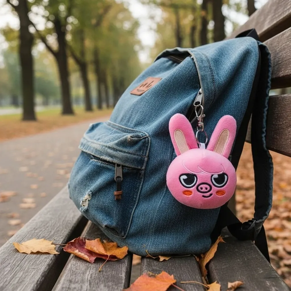 Peluche Stray Kids Changbin porte-clef lapin rose kawaii