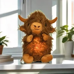 Peluche taureau qui respire avec berceuse apaisante