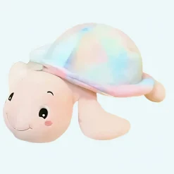 Peluche tortue rose à croquer