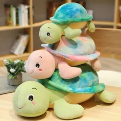 Peluche tortue rose à croquer