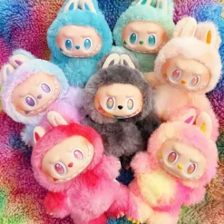 Peluche type Labubu boîte mystère couleurs pop