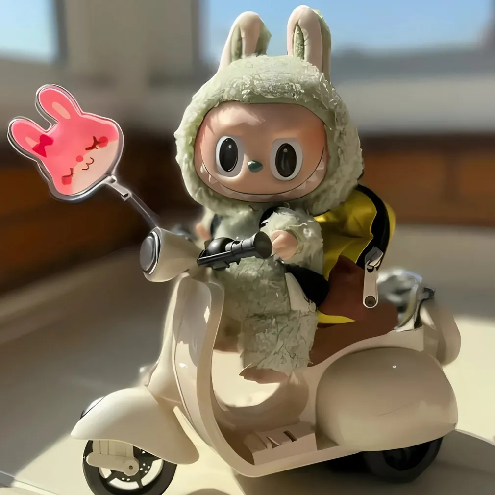Peluche type Labubu boîte mystère couleurs pop
