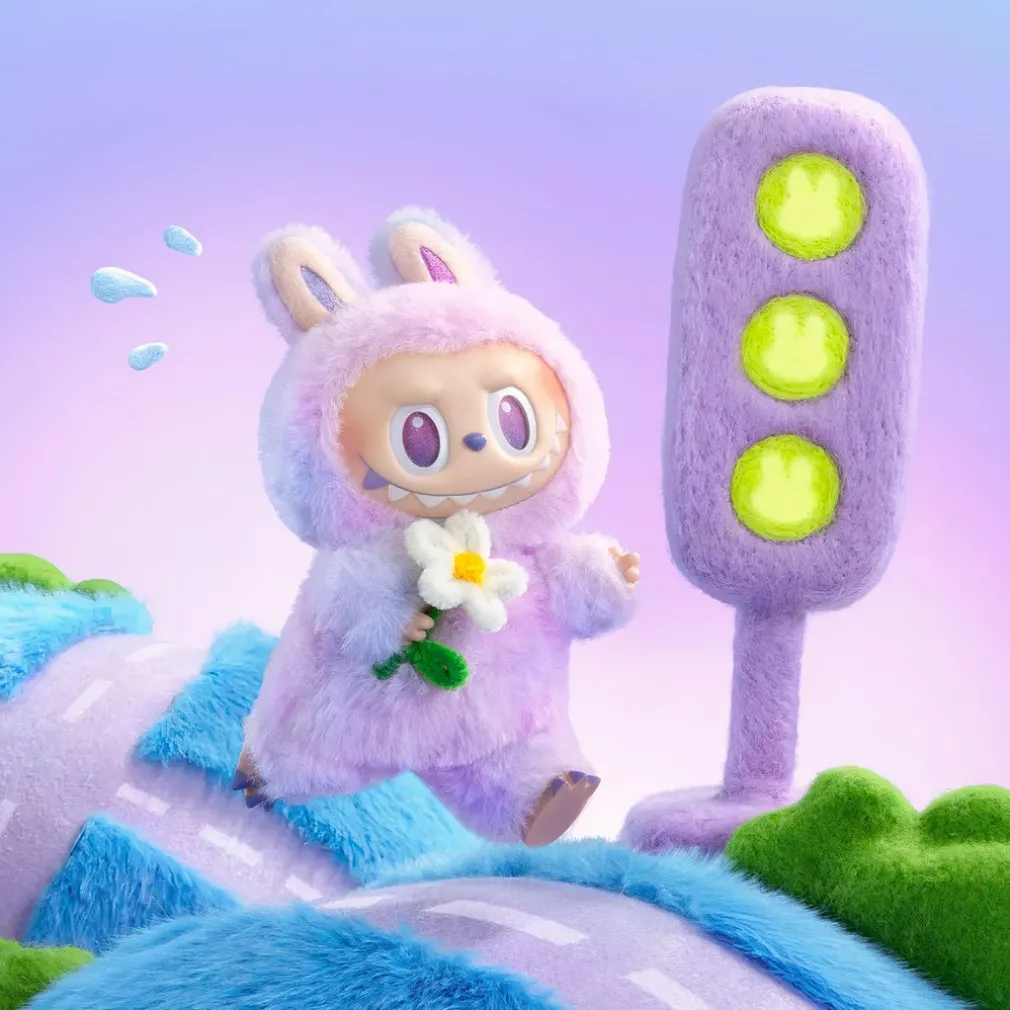 Peluche type Labubu boîte mystère couleurs pop