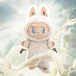 Peluche type Zimomo Labubu ange blanc