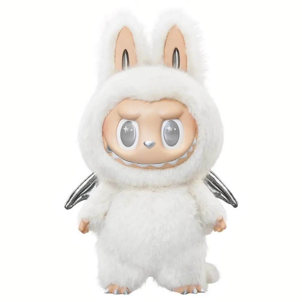 Peluche type Zimomo Labubu ange blanc