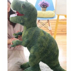 Peluche tyrannosaure vert féroce