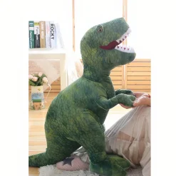 Peluche tyrannosaure vert féroce