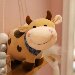 Peluche vache à motif coeur