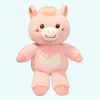 Peluche vache géante blanche rose