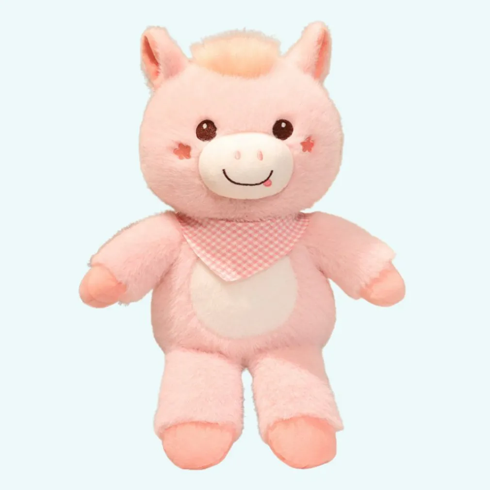 Peluche vache géante blanche rose