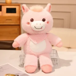 Peluche vache géante blanche rose