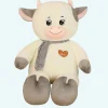 Peluche vache géante blanche grise