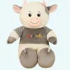 Peluche vache géante tenue grise
