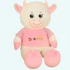 Peluche vache géante tenue rose