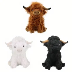 Peluche vache Highland à poils longs