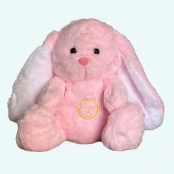 Peluche veilleuse de lapin rose qui respire