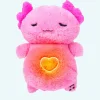 Peluche veilleuse rose d’axolotl qui respire avec berceuses intégrées