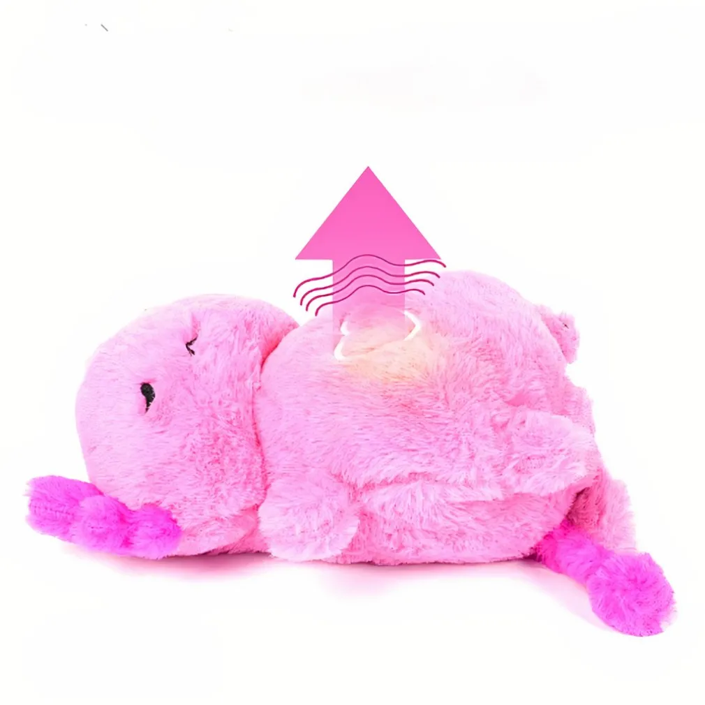 Peluche veilleuse rose d’axolotl qui respire avec berceuses intégrées