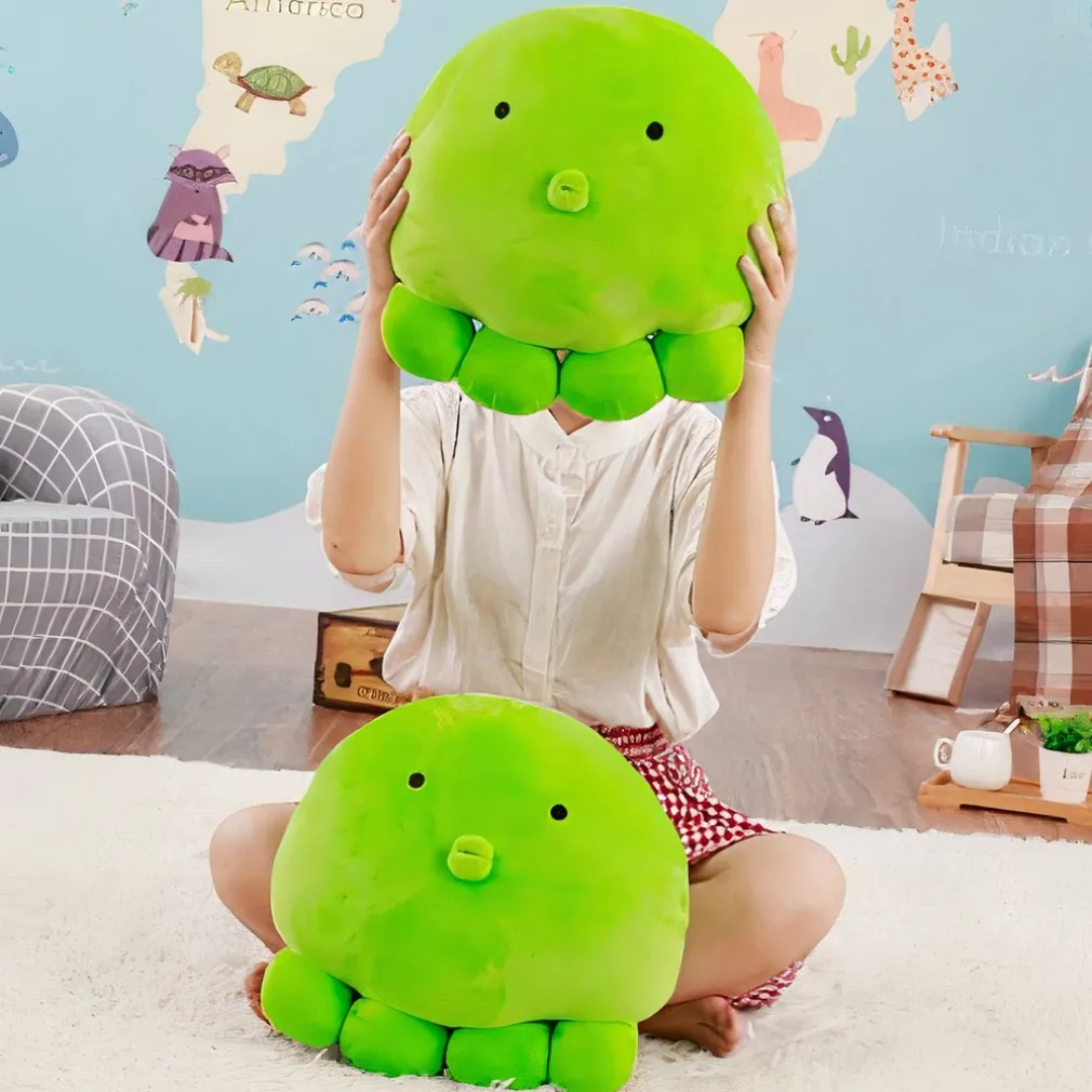 Peluche Verte poulpe oreiller