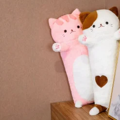 Peluche-oreiller en forme de chat grand format