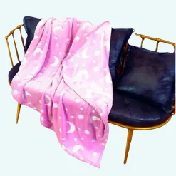 Plaid à imprimés lune et étoile lumineuse