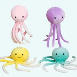 Poulpe mignon en peluche jaune