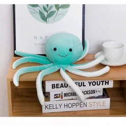 Poulpe mignon en peluche bleue