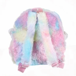 Sac à dos en peluche licorne multicolore