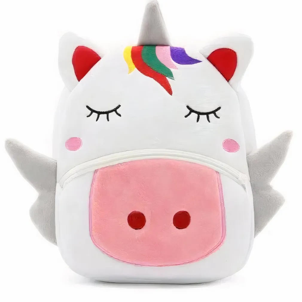 Sac à dos en peluche licorne blanche