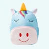 Sac à dos en peluche licorne bleue